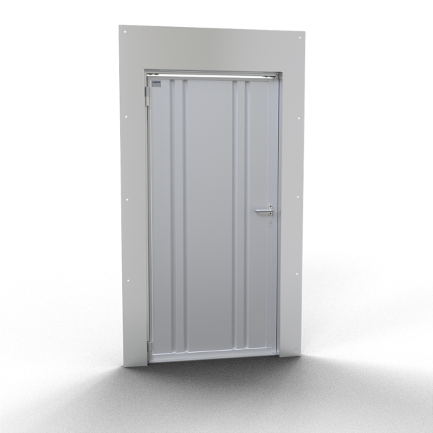 Aluminum construction protection door | installation dimension width: 842 - 1086 mm, | passage: 710 x 1920 mm